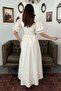 Ecru Lace Detailed Balloon Sleeve Dress - 5