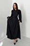 Black lace detailed dress - 2