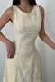 Ecru Long Dress with Cup Detail - 3