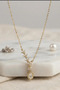 In Row Zircon Stone Brass Gold Color Model Women's Necklace 45 cm Chain Gift Bx-313621 - 2