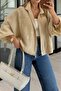 Transparent Jacket Shirt with Large Pockets and Standing Collar Per9753 - 3