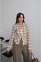 Mustard Plaid Shirt with Button Closure