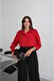 Red Gold Buttoned Satin Shirt - 2