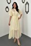 Yellow Dress with Transparent Inner Lining