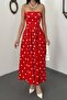 Red Polka Dot Pleated Dress - 4