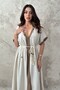 Beige Garni Piping Dress - 3