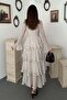 Ecru Polka Dot Layered Dress - 5