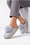 Women's Fluffy Plush House Slippers with Large Pompoms, Closed Toe, Warm, Soft Soled Winter Slippers - 7