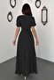 Black polka dot flared dress - 5