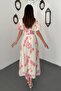 Pink Pleated Balloon Sleeve Dress - 5