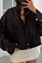 Transparent Jacket Shirt with Large Pockets and Standing Collar Per9753 - 3