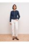 65395 100% Cotton Crew Neck Denim Jacket-Navy Blue - 2