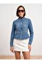65397 100% Cotton Flounce Denim Jacket-Blue - 5
