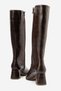 Gale Women's Bitter Brown Crocodile Flexible Zippered Heeled Boots - 3