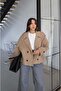 Beige Loom Short Suede Jacket - 3