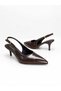 Brown Belted Pointed Toe Stiletto Thin Heel Women's Shoes - 3