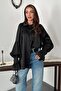 Black Satin Ruffled Shirt - 2