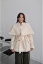 Cream Color Cape Belted Trench Coat