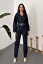 Navy Blue Denim Jumpsuit