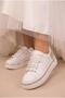 Elara Women's White Special Design Stoned Wedding Dress Evening Dress Sports Shoes Bride Slippers and Pearl Crown Gift - 4