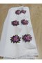 Needle-Embroidered White Color Prayer Mat with Prayer Beads