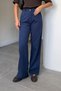 Premium Gabardine Palazzo Trousers - Dark Blue