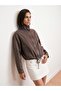 65391 100% Cotton Oversize Denim Jacket-Brown