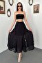 Black Lace Ruffled Skirt
