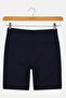 Kids Boy Embroidered Logo Basic Shorts, Navy - 3