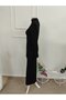 Women's long sleeve turtleneck ruched waist maxi modal dress - 5