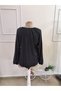 Women's long sleeve v-neck lace-up aerobin blouse - 5