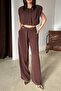 Brown Modal Blouse and Pants Set - 2
