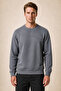Lines Regular Fit Winter Sweatshirt Smoked - 3