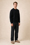 Lines Regular Fit Winter Sweatshirt Black - 4