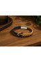 Ferzano Harbor Navy Blue Mustard Leather Men's Bracelet - Knotted Double Braid - 2