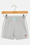 Kids Boy Embroidered Logo Basic Shorts, Grey - 2