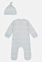 Toddlers Boy 2Pcs Stripe Bodysuits With Hat Set, Multicolor - 3