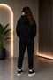 Unisex Boston Printed Seasonal Two-Thread Hooded Sweatshirt Tracksuit Set - 3