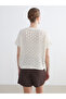 Crew Neck Openwork Oversized Women's Knitwear Sweater - 7