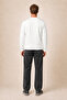 Qwen Crew Neck Regular Fit Winter Sweatshirt White - 4