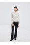 Stand Collar Self Patterned Women's Knitwear Sweater - 2
