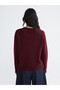 Crew Neck Self-Patterned Women's Knitwear Sweater - 5