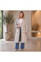 Women's Buttoned Double-Breasted Collar Belted Fillet Pocketed Trench Coat - 2