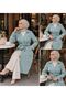 Women's Buttoned Double-Breasted Collar Belted Fillet Pocketed Trench Coat - 3