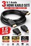 HDMI + Mini HDMI + Micro HDMI 3-in-1 HDMI Cable Set 1.5 Meters – 4K Ultra Hd Full Hd 1080P