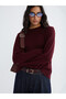 Crew Neck Self-Patterned Women's Knitwear Sweater - 4