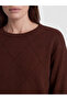 Crew Neck Diamond Patterned Women's Knit Sweater - 3