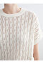 Crew Neck Openwork Oversized Women's Knitwear Sweater - 5