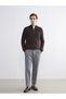 High Collar Long Sleeve Men's Knit Sweater - 2