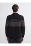 High Collar Long Sleeve Striped Men's Knitwear Sweater - 4